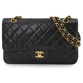 Chanel Matelasse 25 Chain Shoulder Handbag Black