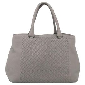 Bottega Veneta Side Snap em couro e nappa Intrecciato Large Marrom