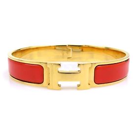 Hermès Hermes Clic Clack H Bangle Bracelet Golden Orange