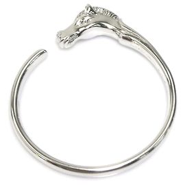 Hermès Hermes Silver Metal Bangle Bracelet Silvery