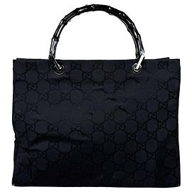 Bolsa Gucci em lona de nylon preta Preto