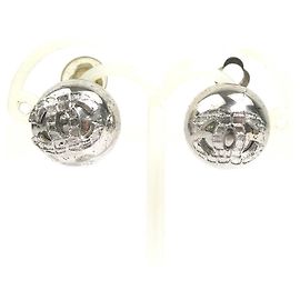 Boucles d'oreilles clips en métal argenté Chanel Argenté