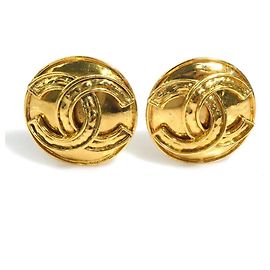Chanel Gold Clip-Ohrringe Golden