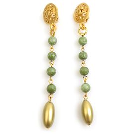 Orecchini a clip Chanel Coco Mark D'oro Verde