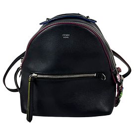 Fendi Rucksack aus schwarzem Leder Schwarz