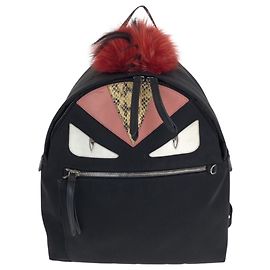Fendi Bugs Monster Handbag Backpack Black Red