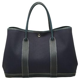 Hermès Hermes Garden Party PM Tote Bag Navy blue