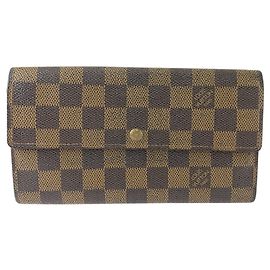 Louis Vuitton Damier Pochette Long Wallet Brown