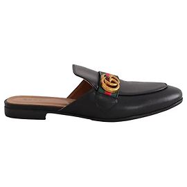 Mules Gucci in pelle nera da uomo Nero