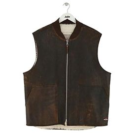 Autre Marque Abrigo de cuero marrón Stüssy Castaño