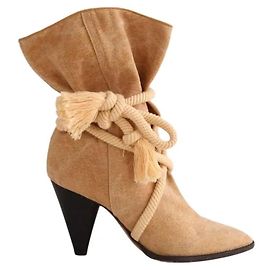 Isabel Marant CANVAS SUMMER B yellow lace-up boots Yellow
