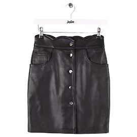Saia de couro Maje Journey preta Preto