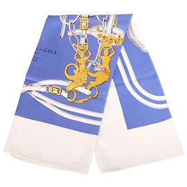Lenço de seda Carré 90 Hermès Brides de Gala Blue, White & Gold Branco Outro