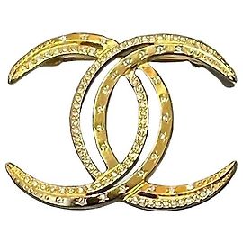 Chanel Mond-Brosche gold Golden