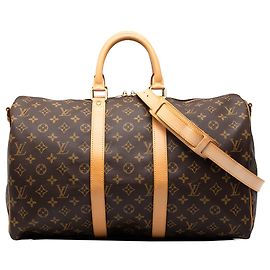 Borsa da viaggio Louis Vuitton Monogram Keepall Bandouliere 45 Marrone Marrone