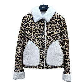 Casaco Dior de pele com estampa de leopardo Outro