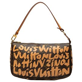 Borsa a spalla Louis Vuitton Stephen Sprouse Monogram Graffiti Pochette Accessoires Marrone Marrone
