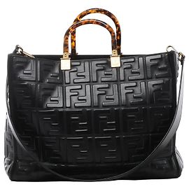 Fendi Sunshine Medium 2Way Handtasche aus Leder in Schwarz Schwarz