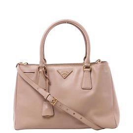mala 2Way Prada Galleria em couro Saffiano Bege Bege