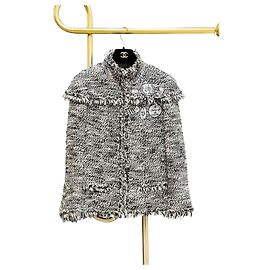 Chanel Tweed Jacket Gray Mix Size 40 Other