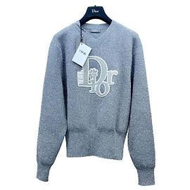 Pull Dior Gris à Paillettes Argentées Autre