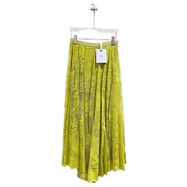 Dior Gelber Baumwollrock mit Hoher Taille Andere