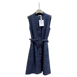 Dior Kleid aus Navy Tweed mit Gürtel Größe 38 Andere