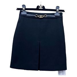 Saia de lã preta Céline Outro