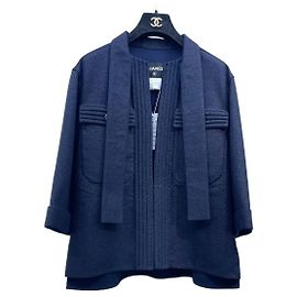 Chanel Navy Tweed Jacket Size 38 Other