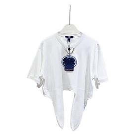 Top Louis Vuitton Branco de Algodão com Nó Frontal Outro