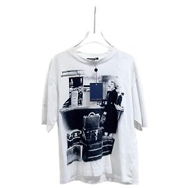 Top Louis Vuitton Branco de Algodão com Estampa de Retrato de Bolsa Outro