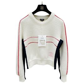 Chanel Coco Neige Bestickter Color-Block Kaschmir Pullover Andere