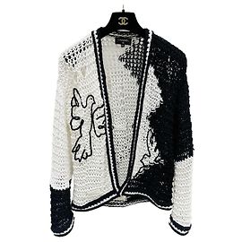 Cardigã Chanel de Crochê Vazado Algodão Outro