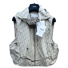 Dior Hooded Vest Polyester Diagonal Print XS Other