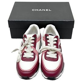 Baskets Chanel en cuir bordeaux Autre