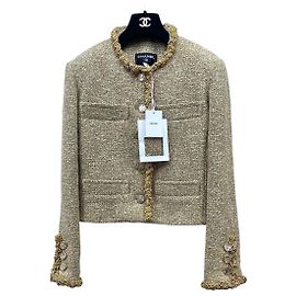 Veste Chanel 26S Runway en Tweed Doré Taille 36 Autre