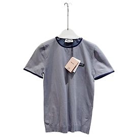 Top Miu Miu Cinza de Viscose com Mangas Curtas Outro