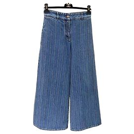 Vaqueros Chanel Hamburg de denim azul con rayas de pierna ancha Otro