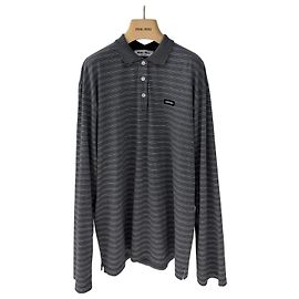 Polo Miu Miu de algodón a rayas gris Otro