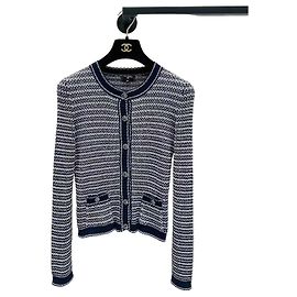 Chanel Gestreifter Baumwoll Cardigan Andere
