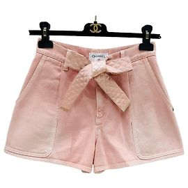 Pantalones cortos Chanel de algodón rosa con lazo Otro