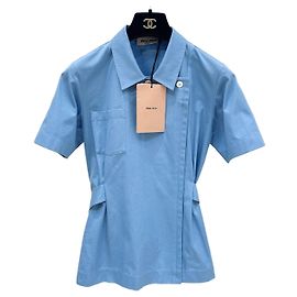 Top Miu Miu en coton bleu Autre