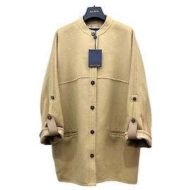 Louis Vuitton Wool Coat Beige Monogram Lining Other