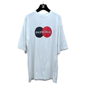 Top Balenciaga de Algodão Branco com Logo de Manga Curta Outro
