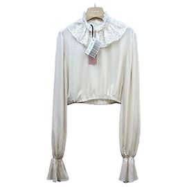 Camisa Miu Miu de seda ecru Outro