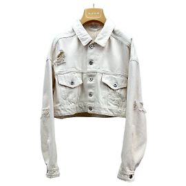 Miu Miu Kurze Jacke aus beige Denim Andere