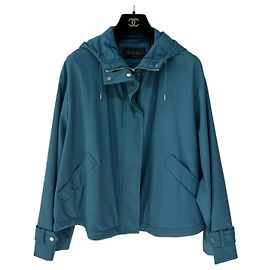 Chaqueta Loro Piana Turquesa de Poliamida Oversize con Capucha Otro
