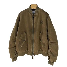 Jaqueta Miu Miu de algodão acolchoado khaki Outro