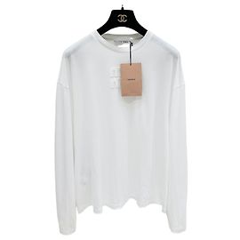 Haut Miu Miu en Coton Blanc avec Logo Brodé Autre