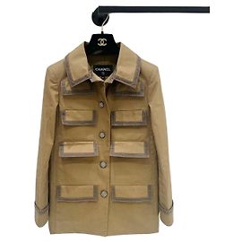 Giacca Chanel Camel in Cotone Taglia 36 Altro